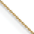 14K Yellow Gold Solid Cable Chain Necklace 0.75mm