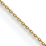 14K Yellow Gold Solid Cable Chain Necklace 0.75mm, 9–24 Inch
