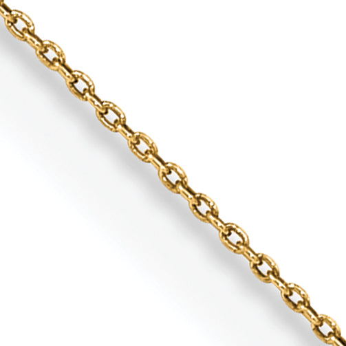 14K Yellow Gold Solid Cable Chain Necklace 0.75mm