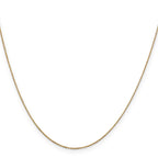 14K Yellow Gold Solid Diamond-Cut Cable Chain Necklace 0.6mm