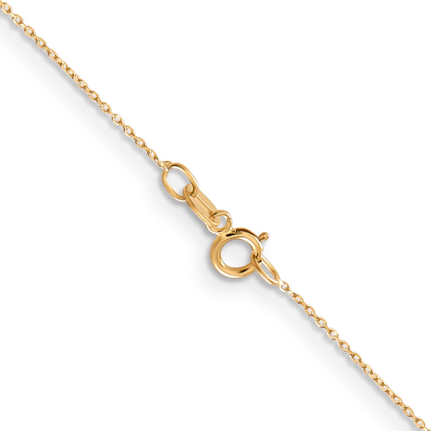 14K Yellow Gold Solid Diamond-Cut Cable Chain Necklace 0.6mm Secondary image