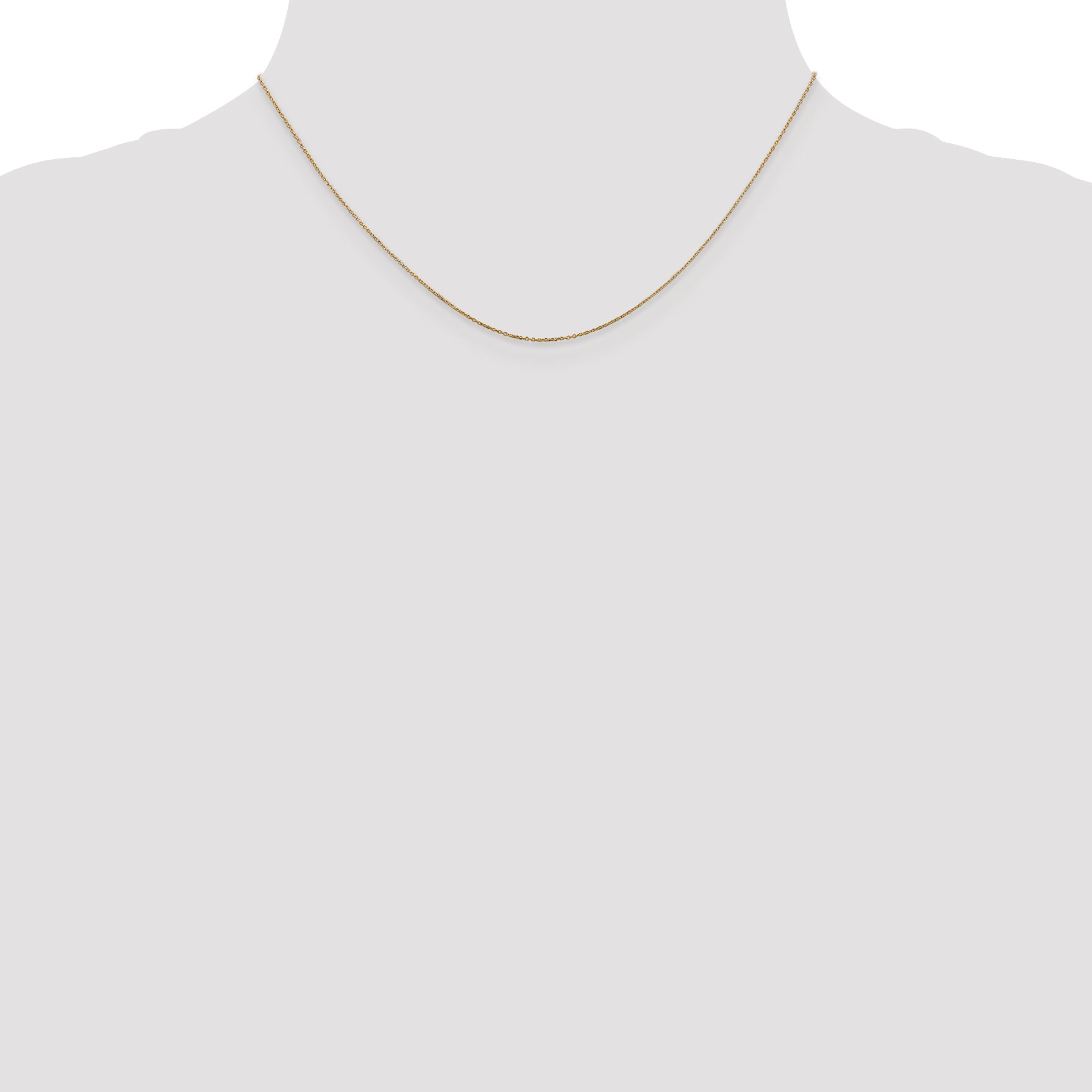 14K 16 inch .6mm Diamond-cut Round Open Link Cable with Spring Ring Clasp Chain