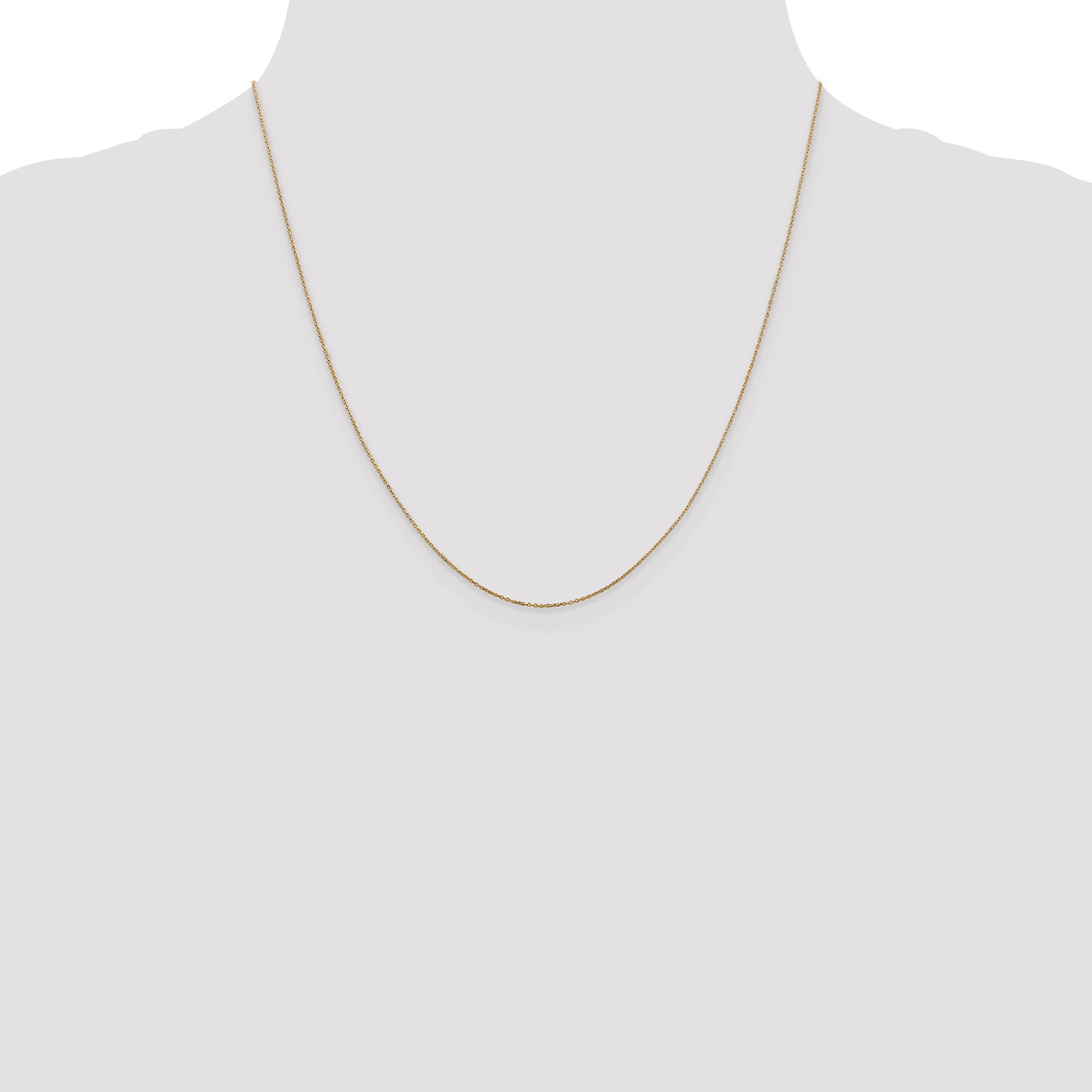 14K .6mm Diamond-Cut Round Open Link Cable with Spring Ring Clasp Chain