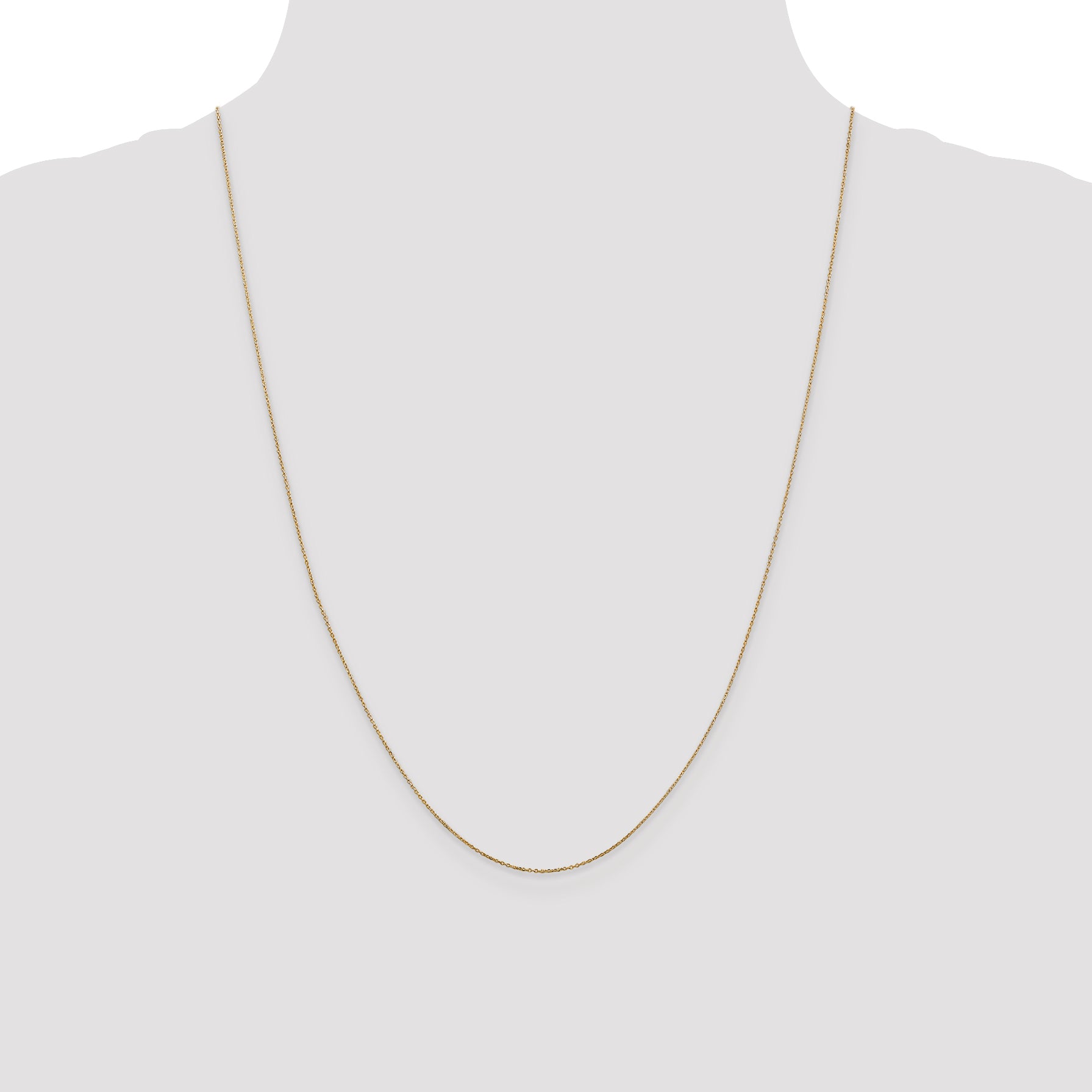 14K .6mm Diamond-Cut Round Open Link Cable with Spring Ring Clasp Chain