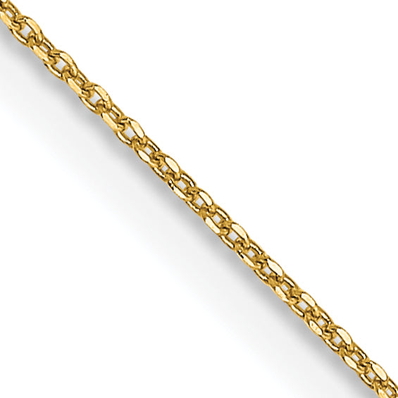 14K .6mm Diamond-Cut Round Open Link Cable with Spring Ring Clasp Chain