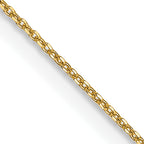14K .6mm Diamond-Cut Round Open Link Cable with Spring Ring Clasp Chain
