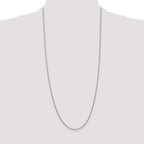 14K White Gold 30 inch 1.4mm Round Open Link Cable with Lobster Clasp Chain