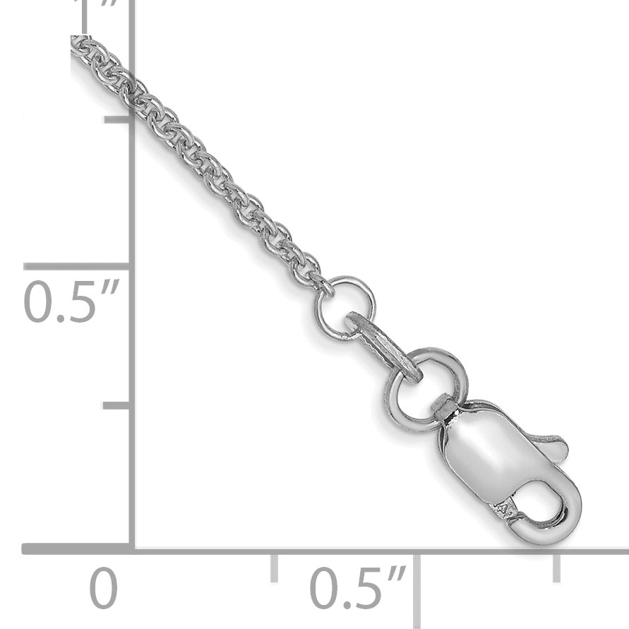 14K White Gold 9 inch 1.4mm Round Open Link Cable with Lobster Clasp Anklet Secondary image