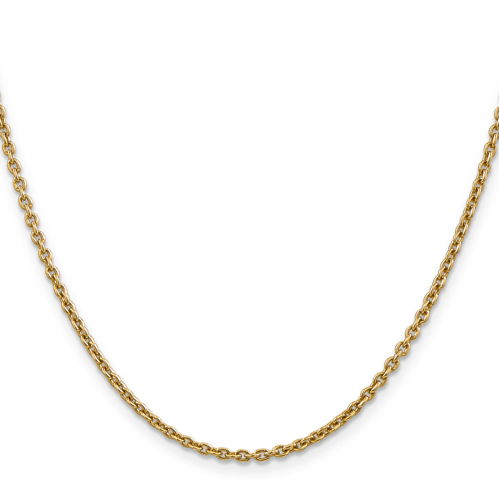 14K Yellow Gold Solid Forzantine Chain Necklace 2.2mm
