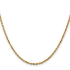 14K Yellow Gold Solid Forzantine Chain Necklace 2.2mm