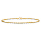 14K 10 inch 2.2mm Forzantine Cable with Lobster Clasp Anklet