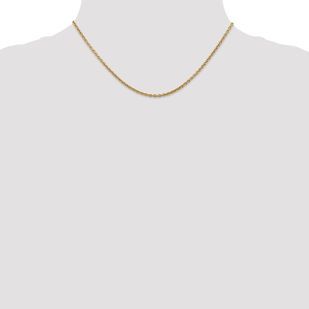 14K 2.2mm Forzantine Cable with Lobster Clasp Chain