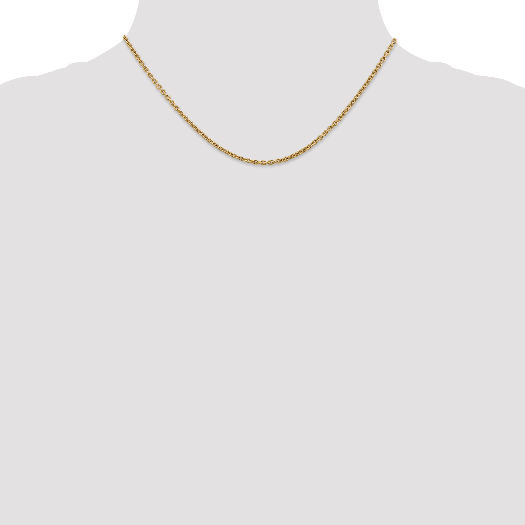 14K 2.2mm Forzantine Cable with Lobster Clasp Chain