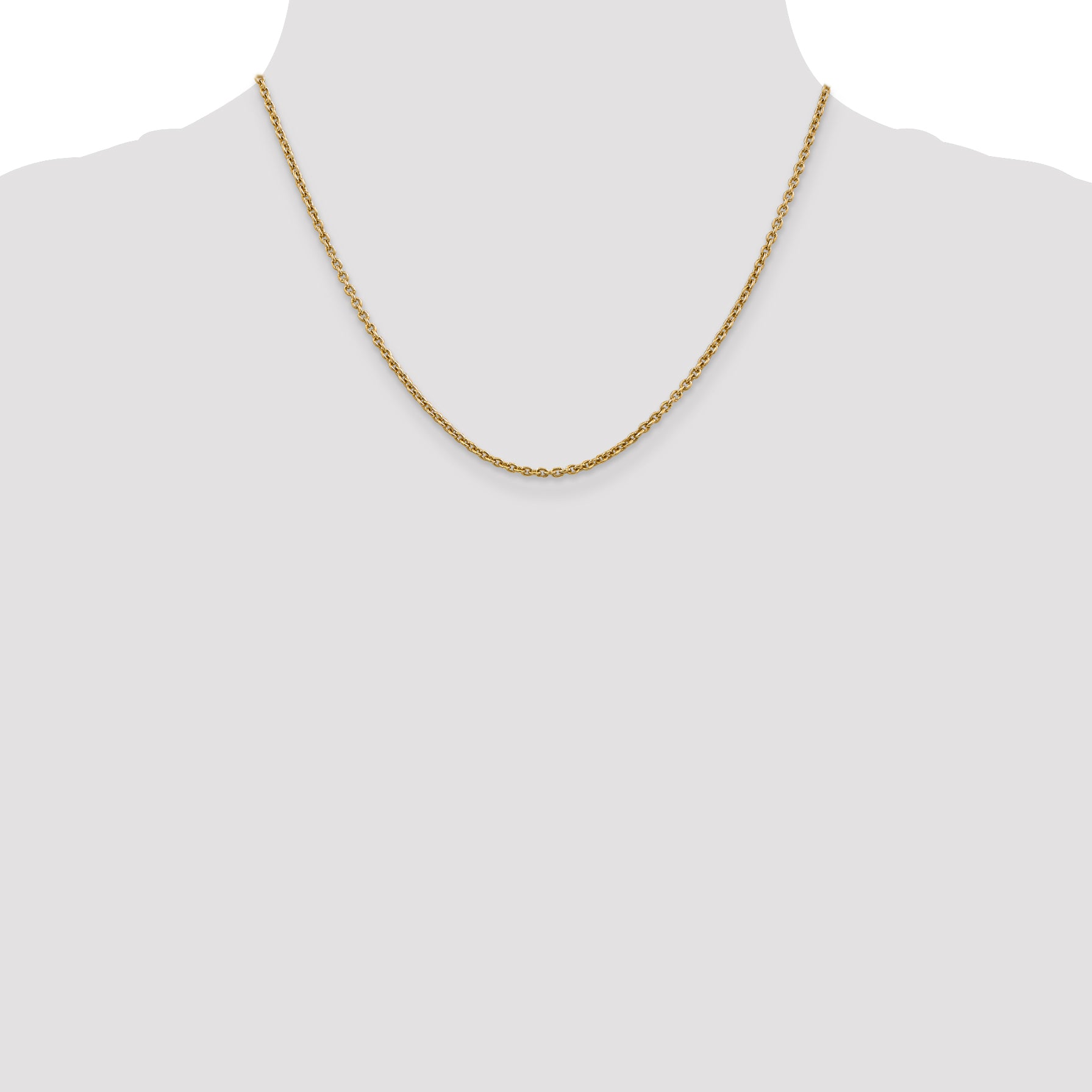 14K 18 inch 2.2mm Forzantine Cable with Lobster Clasp Chain