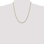 14K Yellow Gold Solid Forzantine Chain Necklace 2.2mm