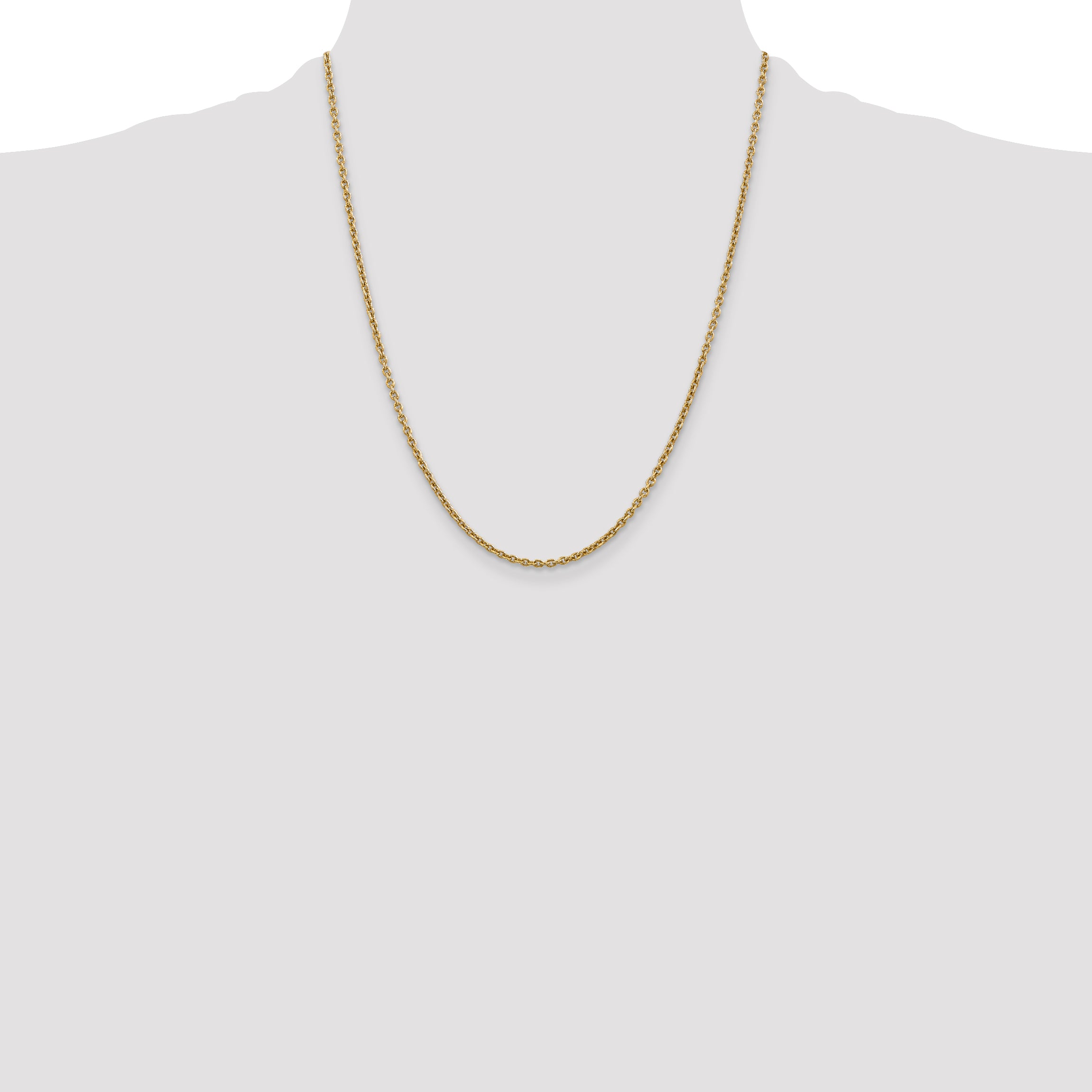 14K Yellow Gold Solid Forzantine Chain Necklace 2.2mm