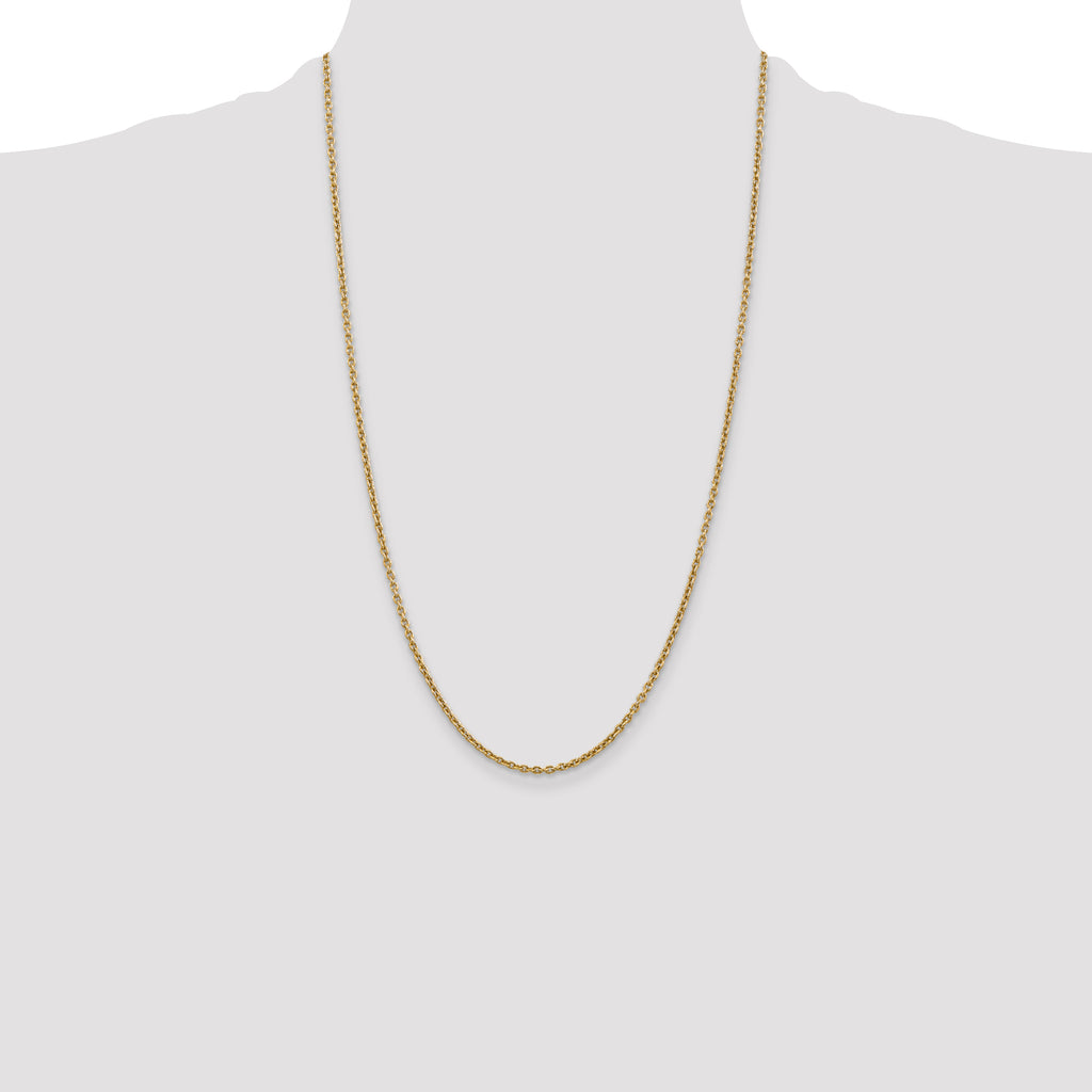 14K 2.2mm Forzantine Cable with Lobster Clasp Chain