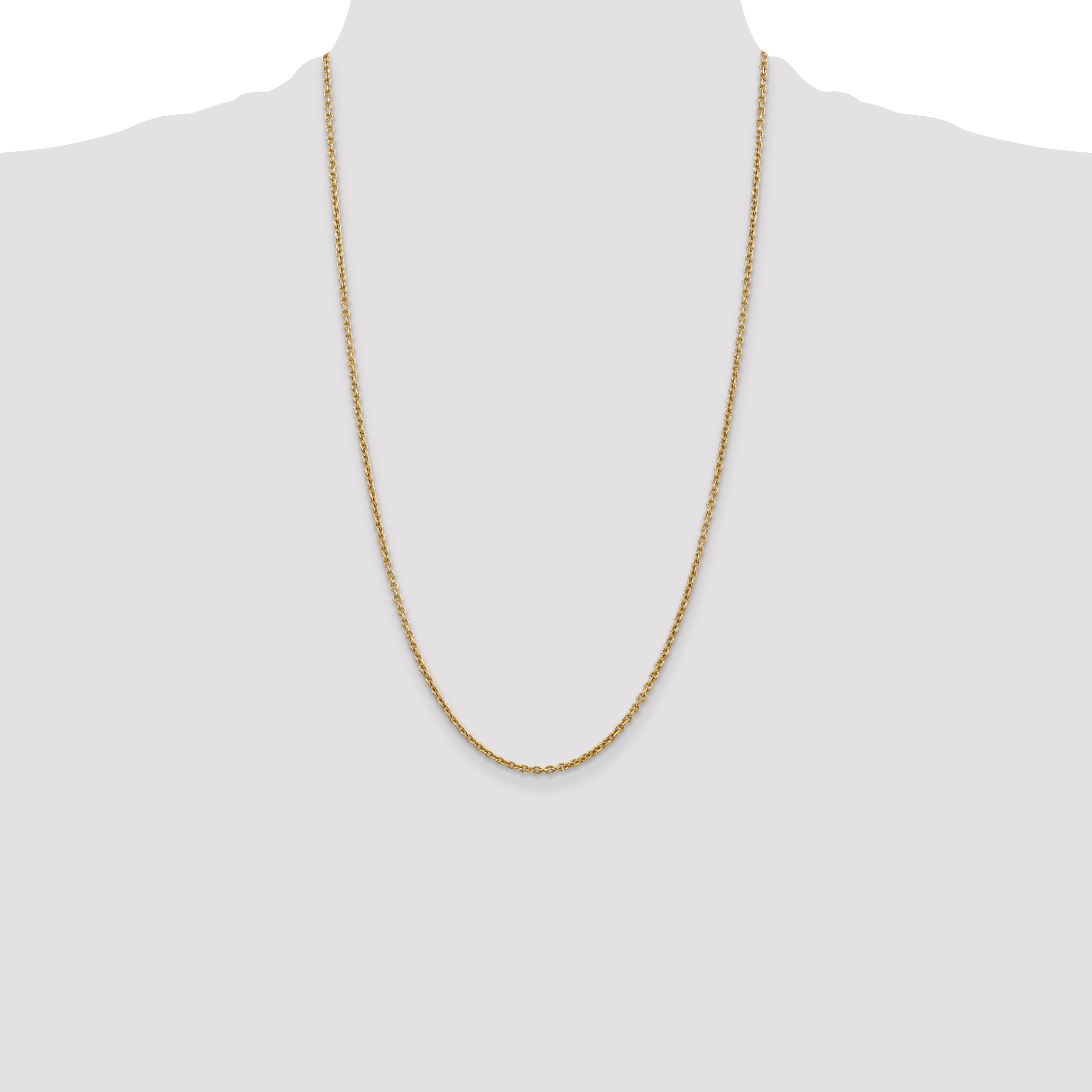 14K 26 inch 2.2mm Forzantine Cable with Lobster Clasp Chain