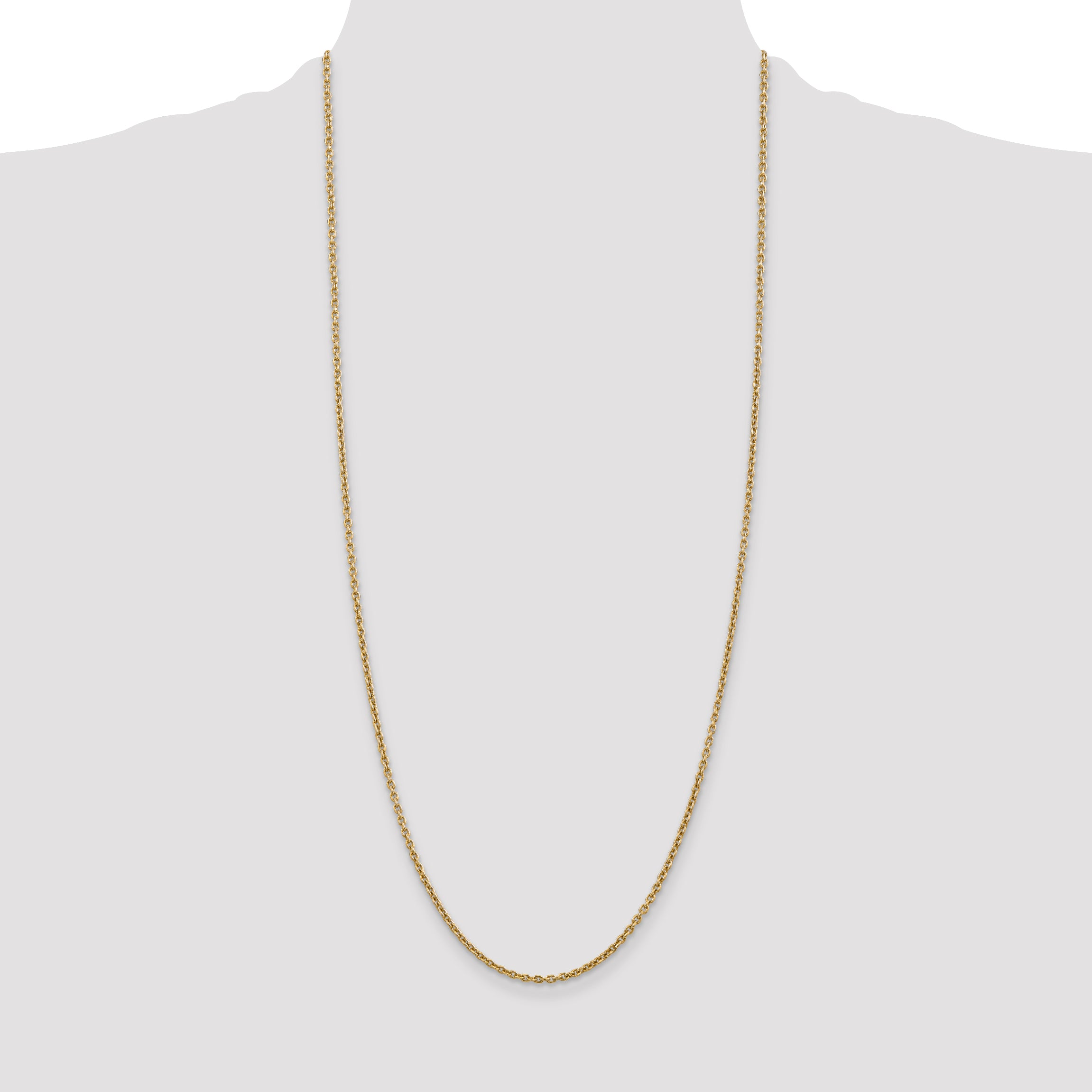 14K 30 inch 2.2mm Forzantine Cable with Lobster Clasp Chain