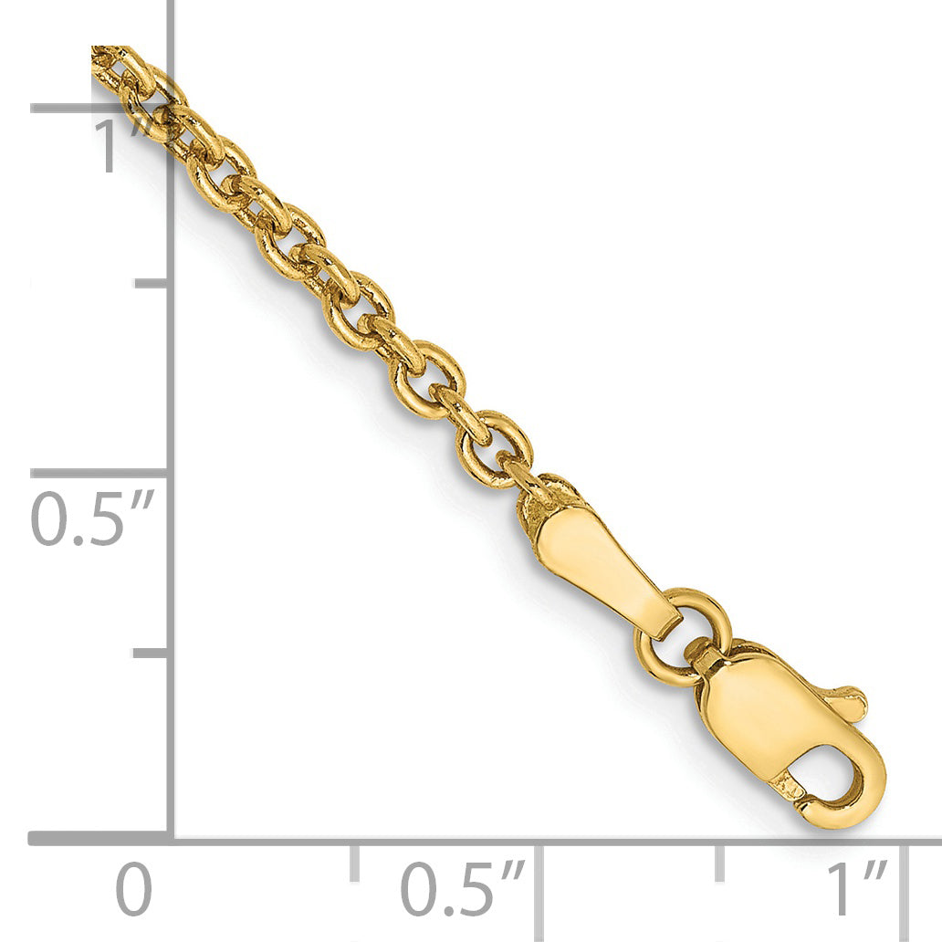 14K 9 inch 2.2mm Forzantine Cable with Lobster Clasp Anklet Secondary image