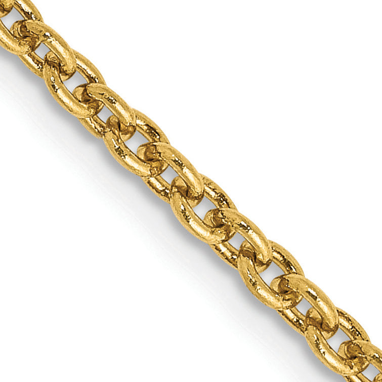 14K 2.2mm Forzantine Cable with Lobster Clasp Chain