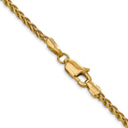 14K Yellow Gold Solid Wheat Chain Necklace 2.8mm