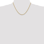 14K Yellow Gold Solid Wheat Chain Necklace 2.8mm