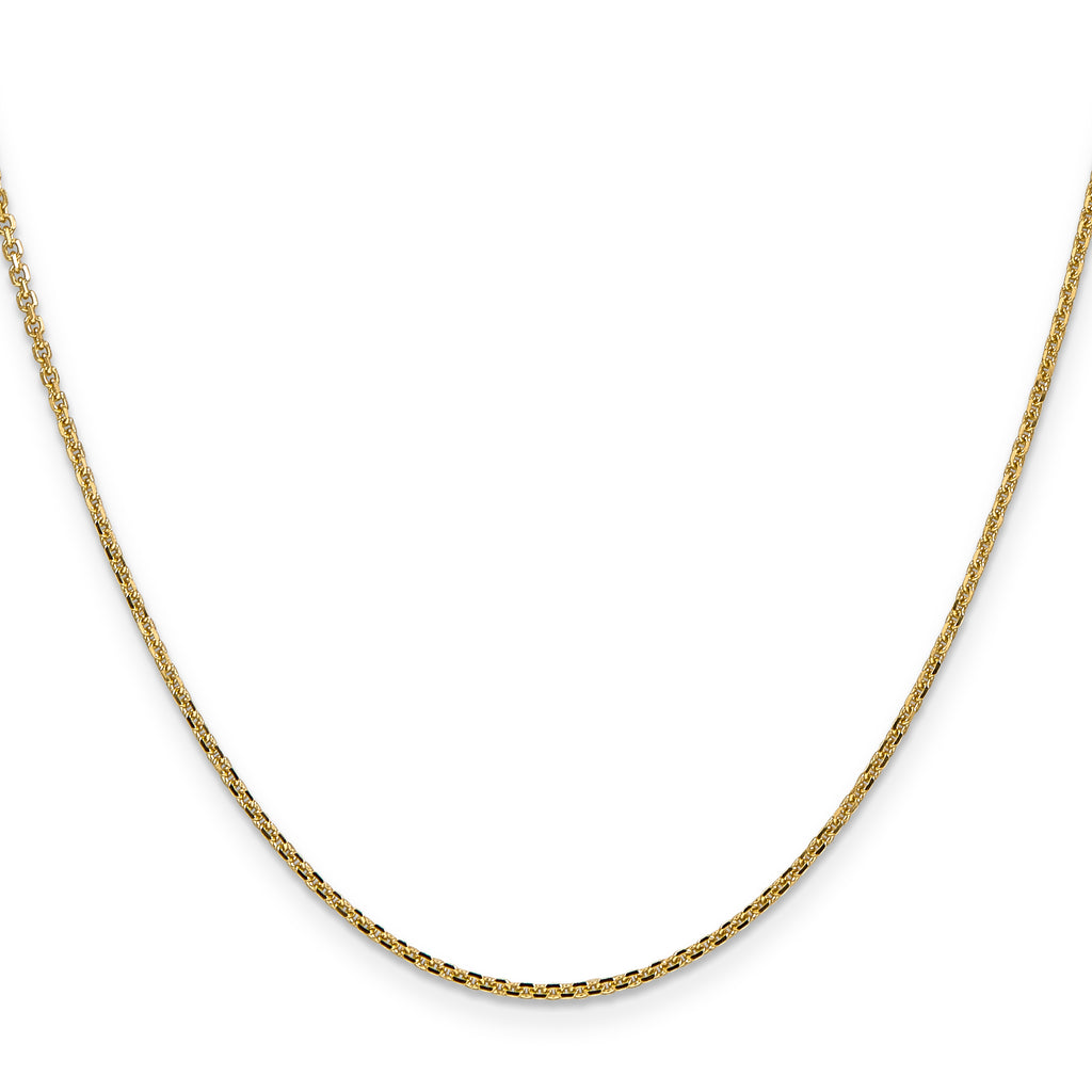 14K 1.45mm Solid Diamond-Cut Cable with Lobster Clasp Chain