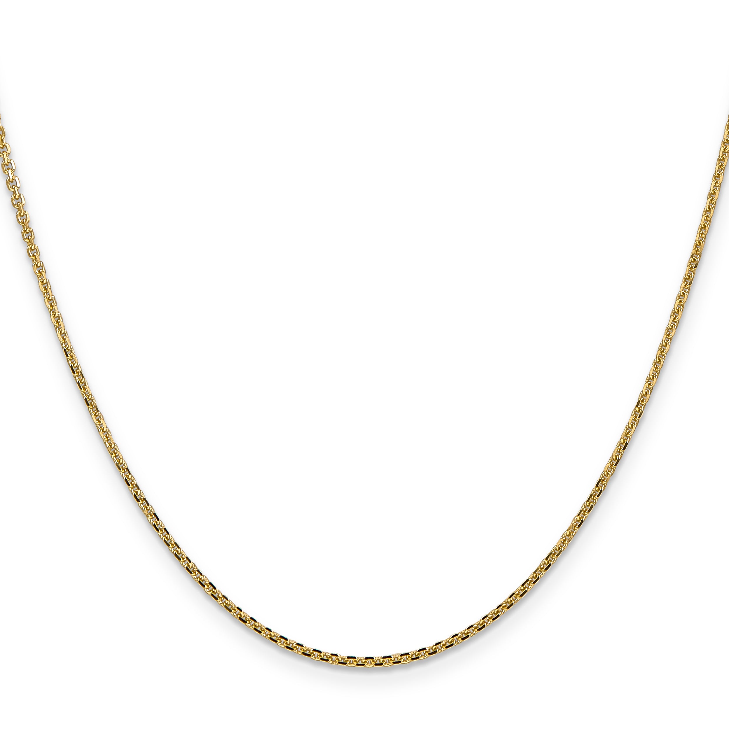 14K 1.45mm Solid Diamond-Cut Cable with Lobster Clasp Chain