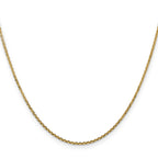 14K Yellow Gold Solid Diamond-Cut Cable Chain Necklace 1.45mm
