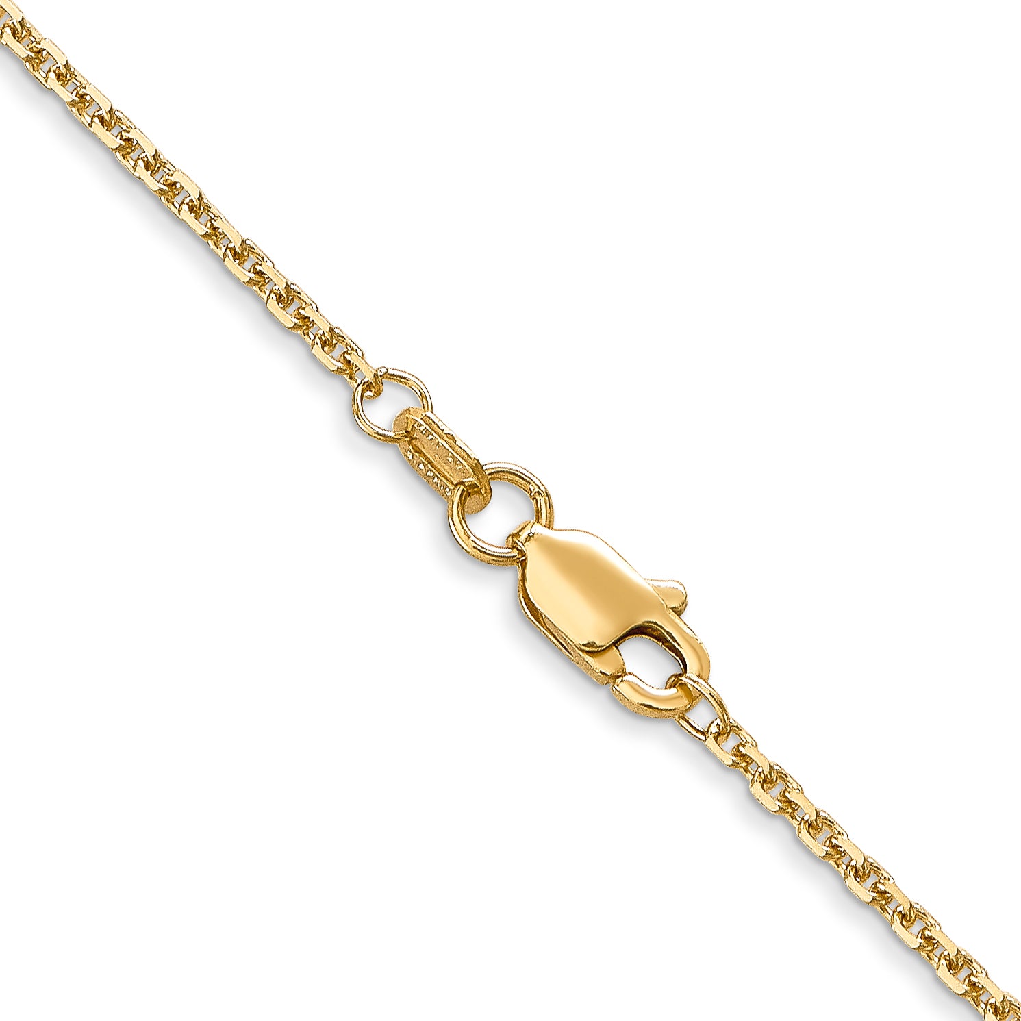 14K 1.45mm Solid Diamond-Cut Cable with Lobster Clasp Chain