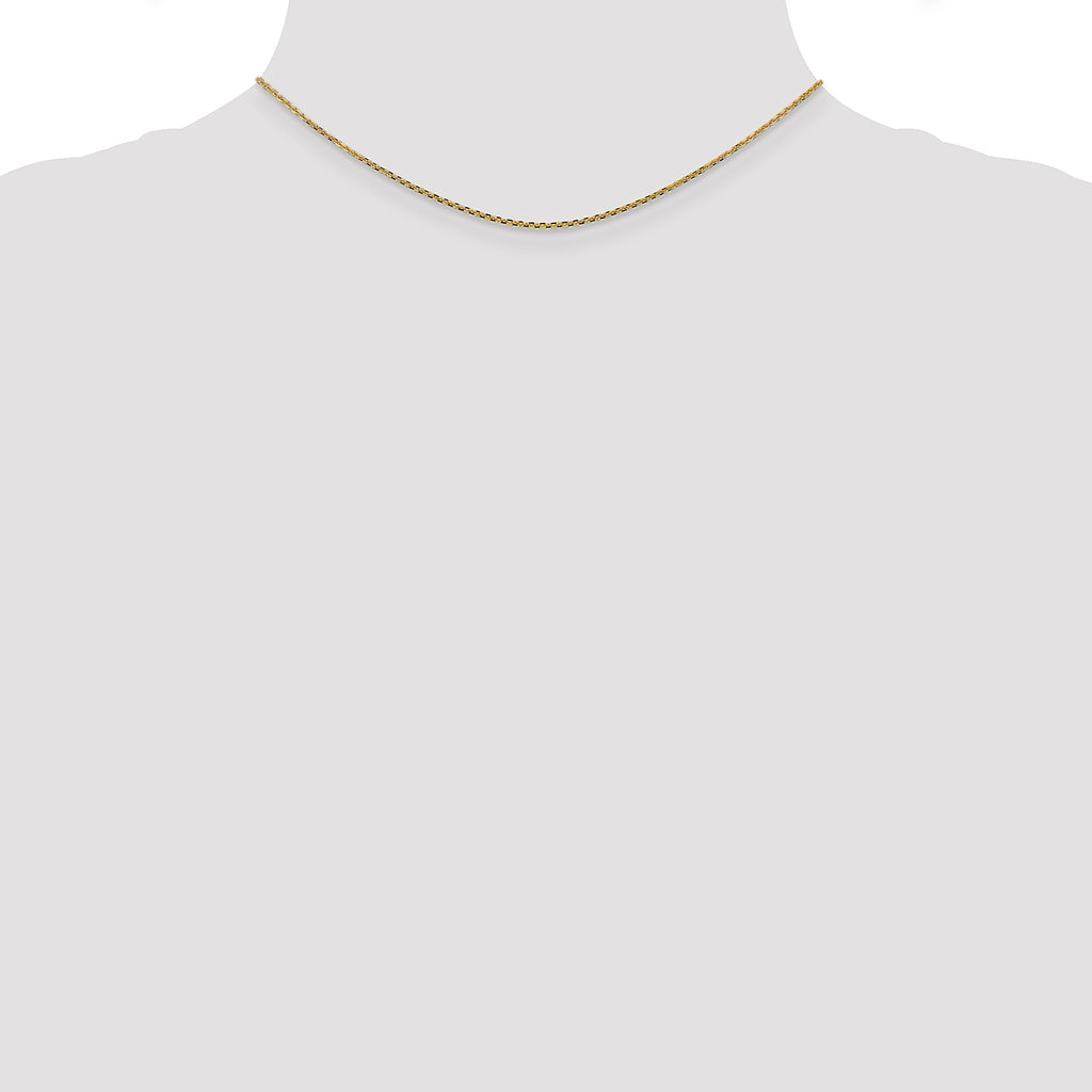 14K 1.45mm Solid Diamond-Cut Cable with Lobster Clasp Chain