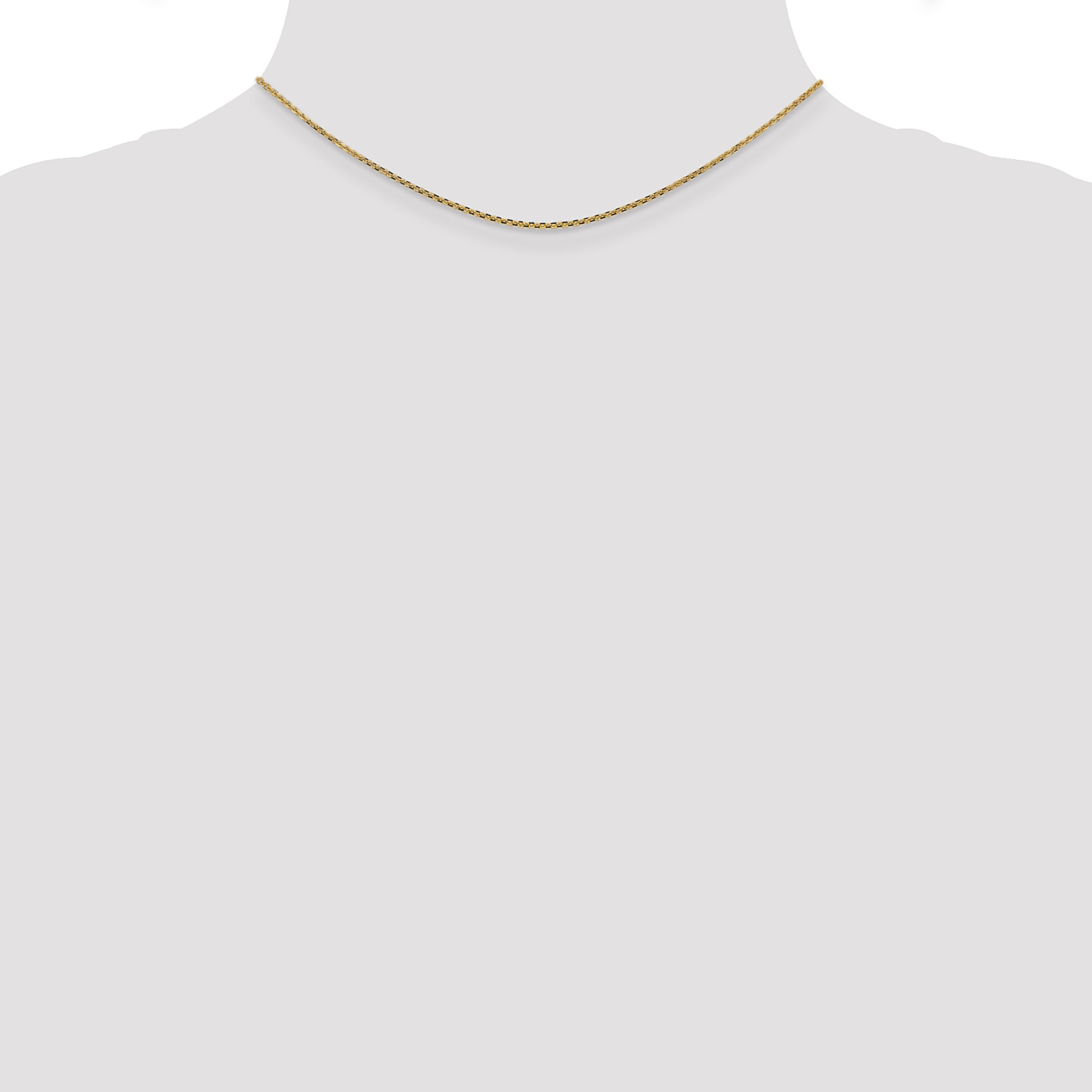 14K 1.45mm Solid Diamond-Cut Cable with Lobster Clasp Chain