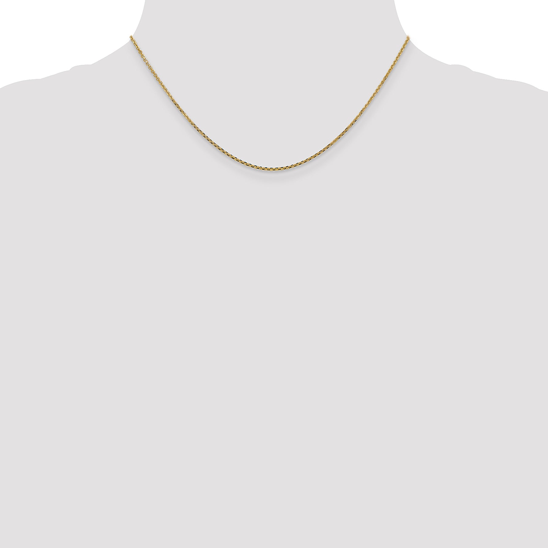 14K 1.45mm Solid Diamond-Cut Cable with Lobster Clasp Chain