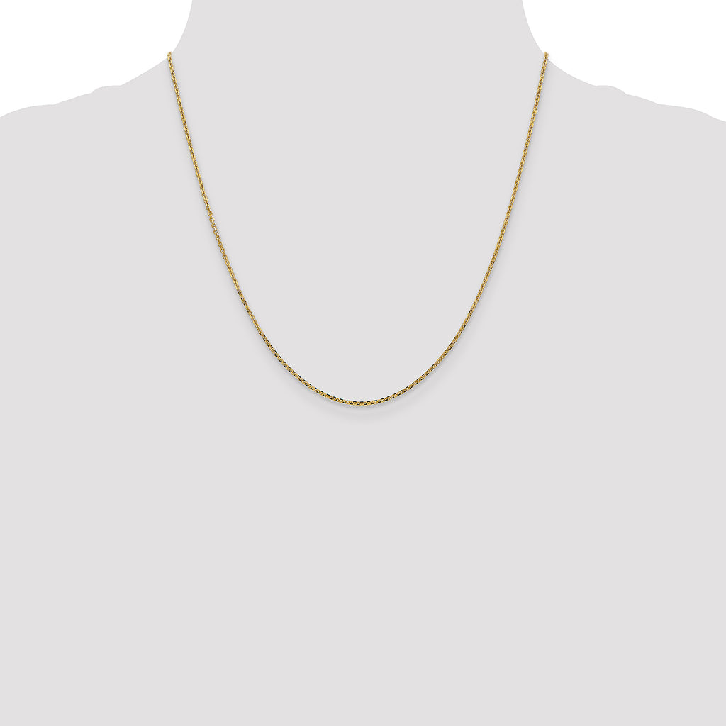 14K 1.45mm Solid Diamond-Cut Cable with Lobster Clasp Chain