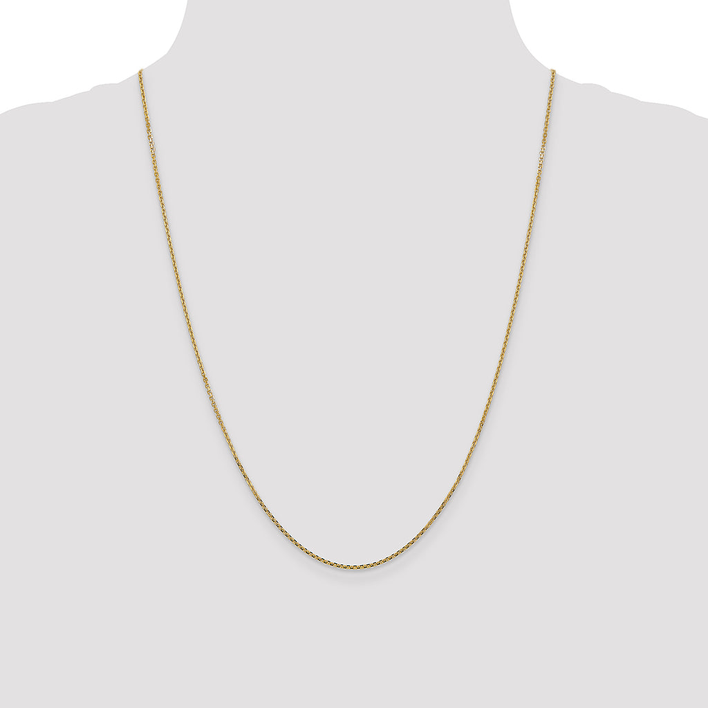 14K 1.45mm Solid Diamond-Cut Cable with Lobster Clasp Chain