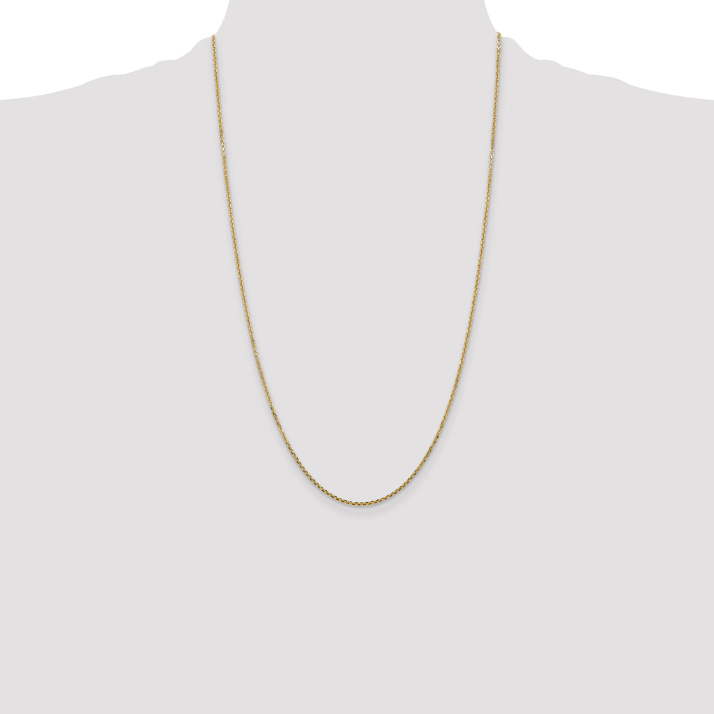 14K 1.45mm Solid Diamond-Cut Cable with Lobster Clasp Chain