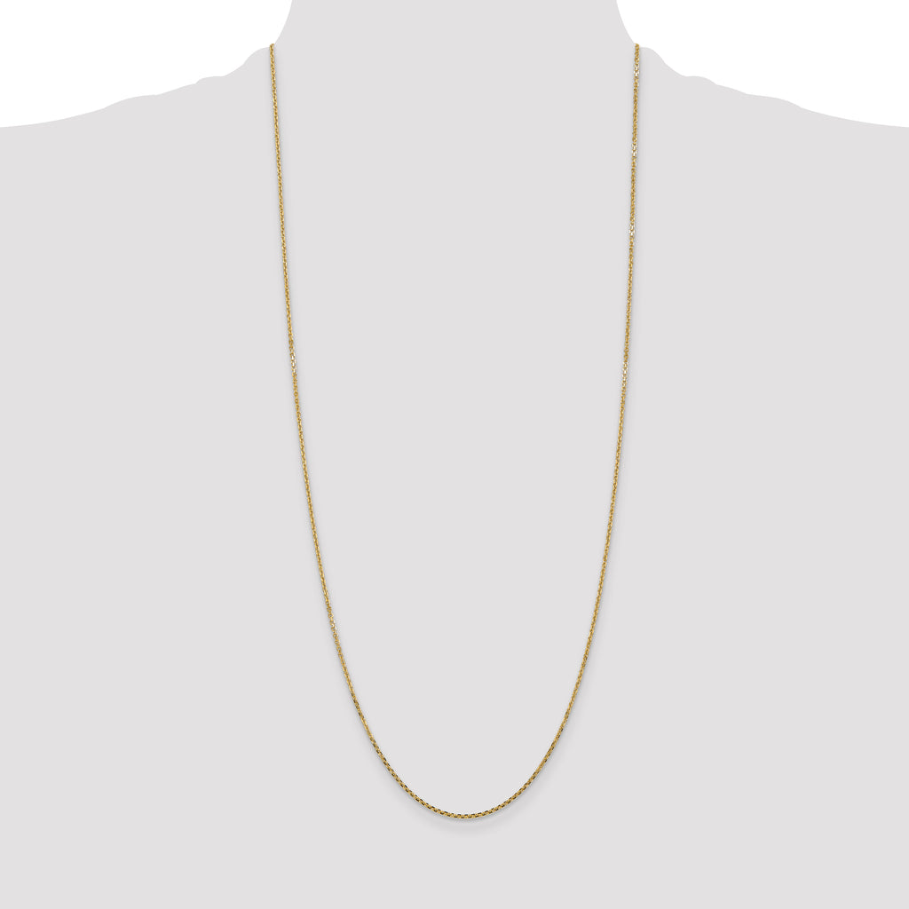 14K 1.45mm Solid Diamond-Cut Cable with Lobster Clasp Chain