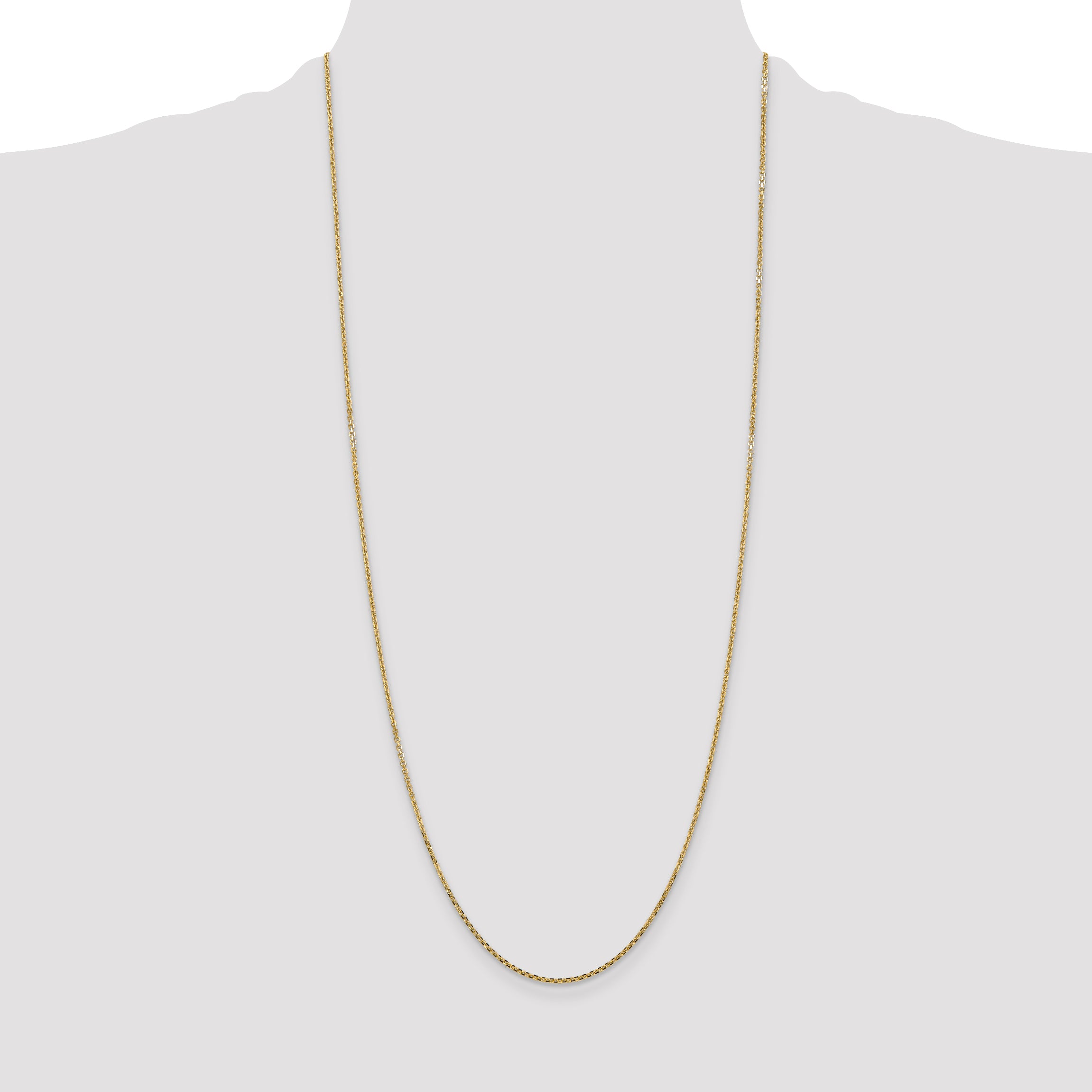 14K 1.45mm Solid Diamond-Cut Cable with Lobster Clasp Chain
