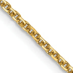 14K 1.45mm Solid Diamond-Cut Cable with Lobster Clasp Chain