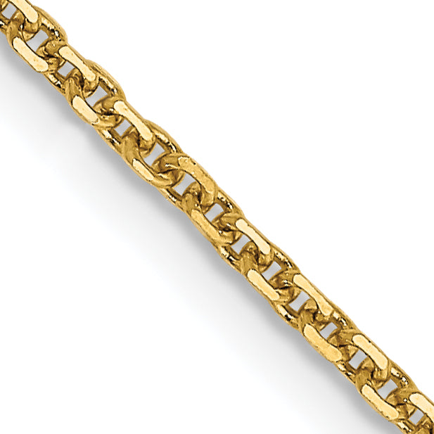 14K 1.45mm Solid Diamond-Cut Cable with Lobster Clasp Chain