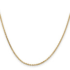 14K 1.65mm Solid Diamond-Cut Cable with Lobster Clasp Chain