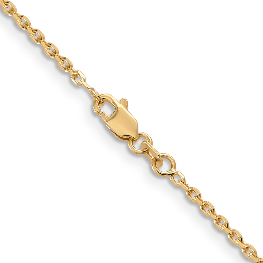 14K 1.65mm Solid Diamond-Cut Cable with Lobster Clasp Chain
