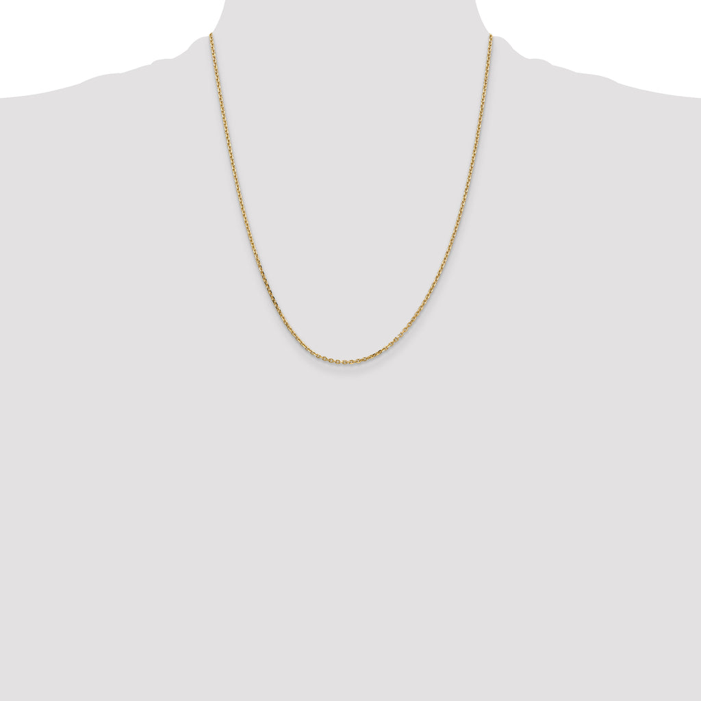 14K 1.65mm Solid Diamond-Cut Cable with Lobster Clasp Chain
