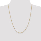 14K Yellow Gold Solid Diamond-Cut Cable Chain Necklace 1.65mm