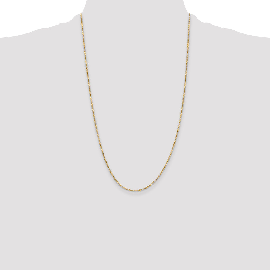 14K 1.65mm Solid Diamond-Cut Cable with Lobster Clasp Chain