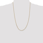 14K 1.65mm Solid Diamond-Cut Cable with Lobster Clasp Chain