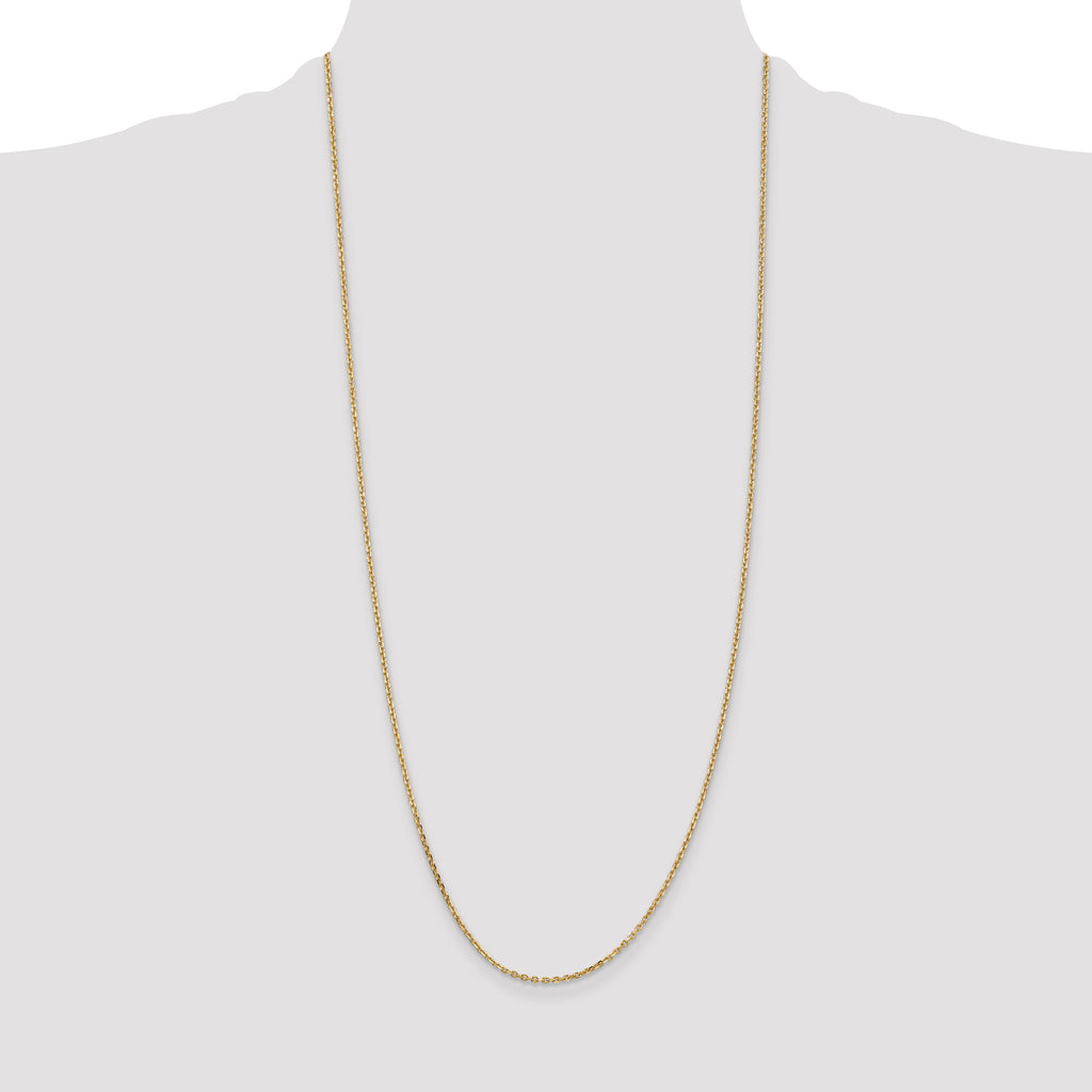14K 1.65mm Solid Diamond-Cut Cable with Lobster Clasp Chain