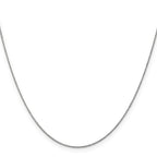 14K White Gold 24 inch .75mm Cable with Spring Ring Clasp Pendant Chain