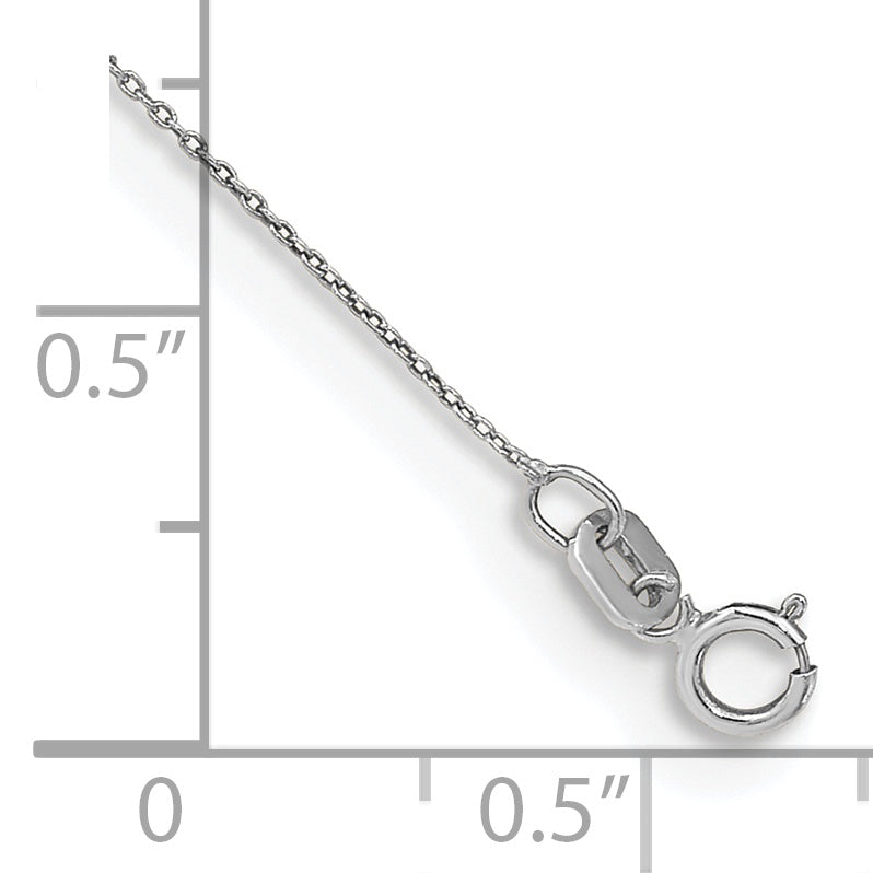 Cable Chain Pendant Necklace in 14K White Gold, 0.75mm Secondary image
